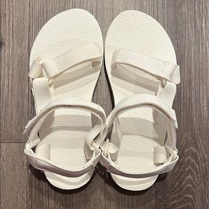 White Teva Sandals Size 6